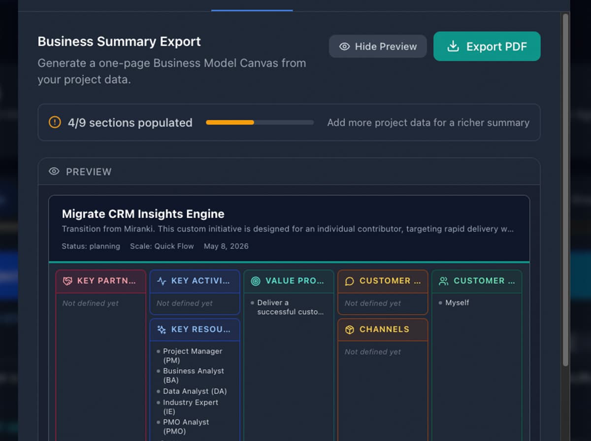 App visual for Boardroom quality deliverables